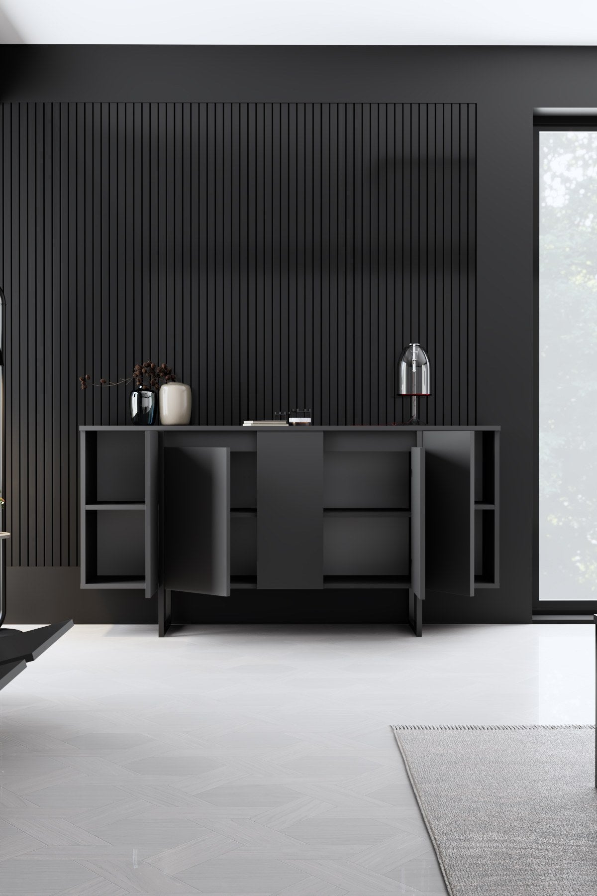 Mobilier de Lux, 160x35 cm - Anthracite Black