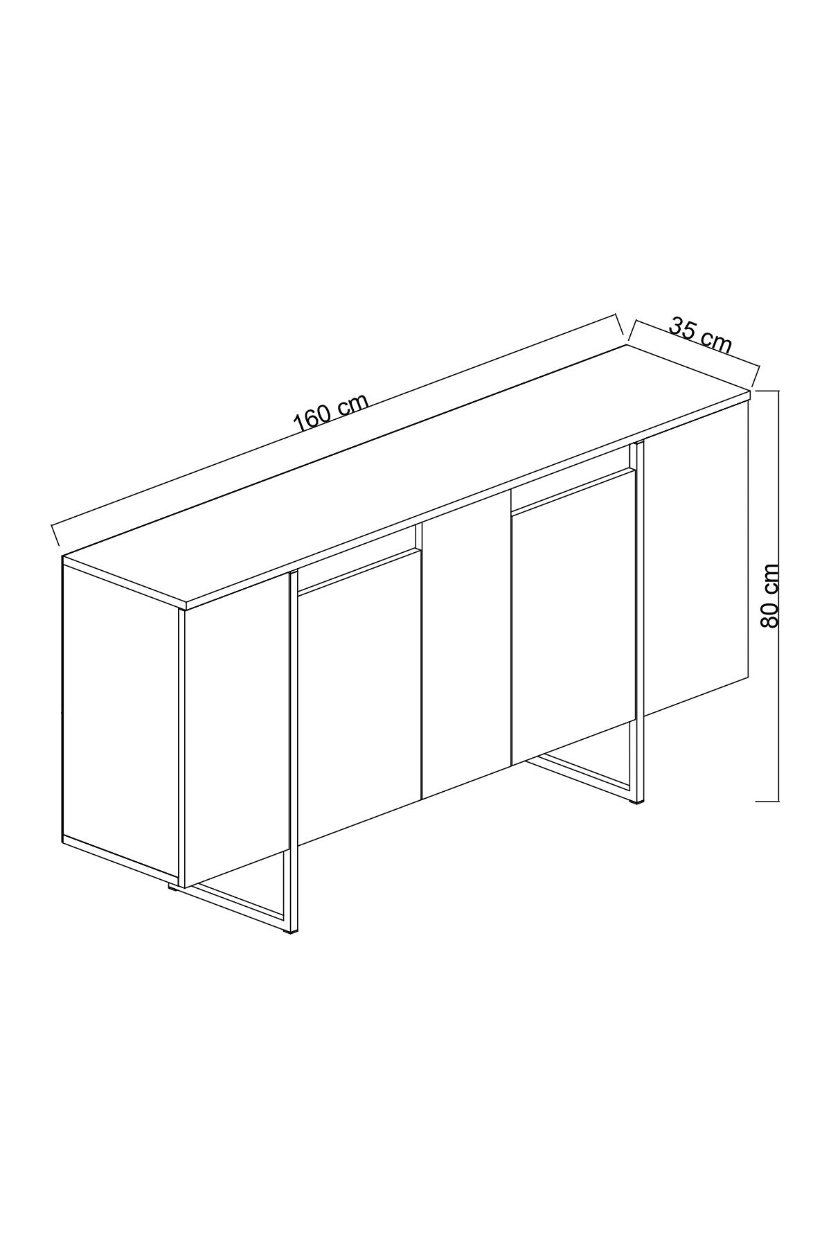 Mobilier de Lux, 160x35 cm - Anthracite Black