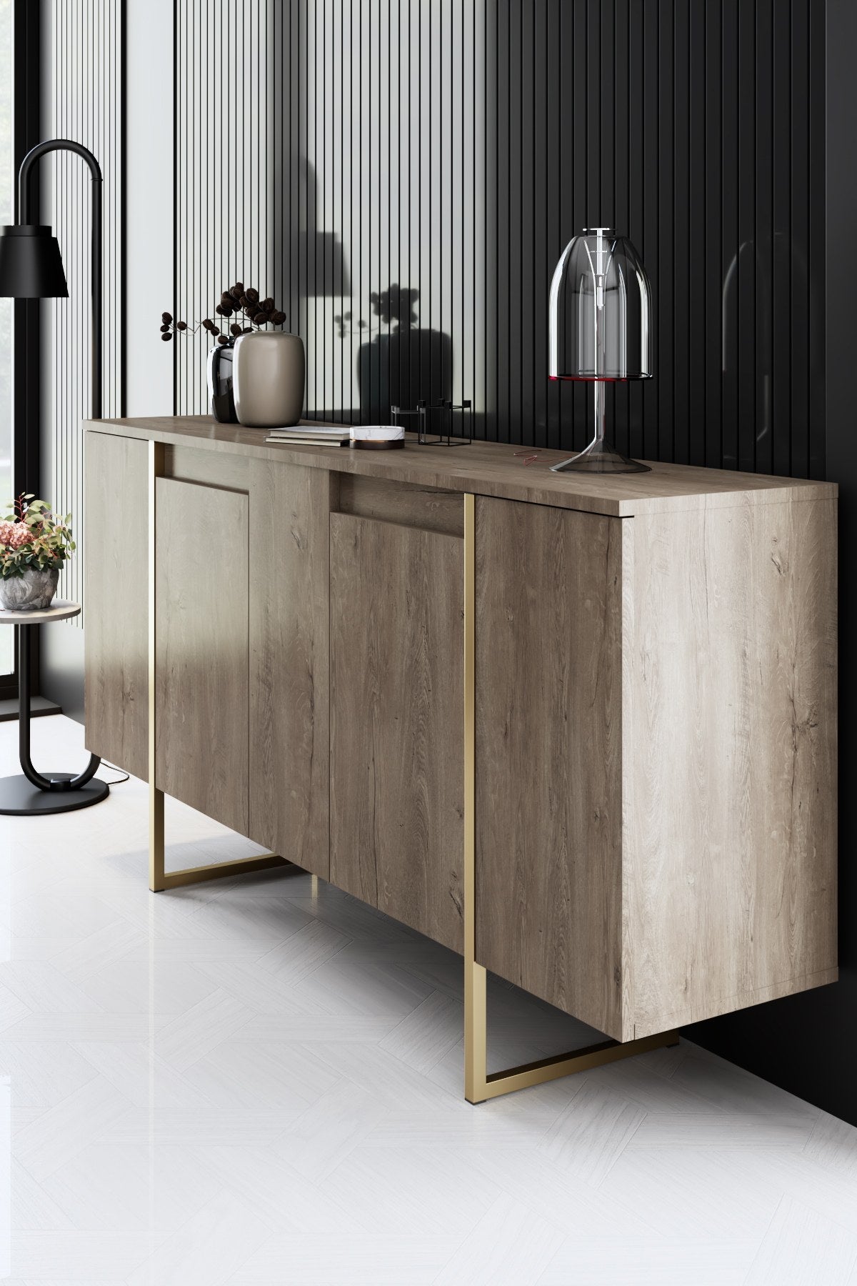 Mobilier de Lux, 160x35 cm - Walnut Gold