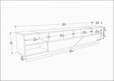 Mobilier Rhodes, Gri - Alb, 240x37 cm - Alb