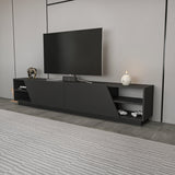 Mobilier Rhodes, Gri - Alb, 240x37 cm - Gri