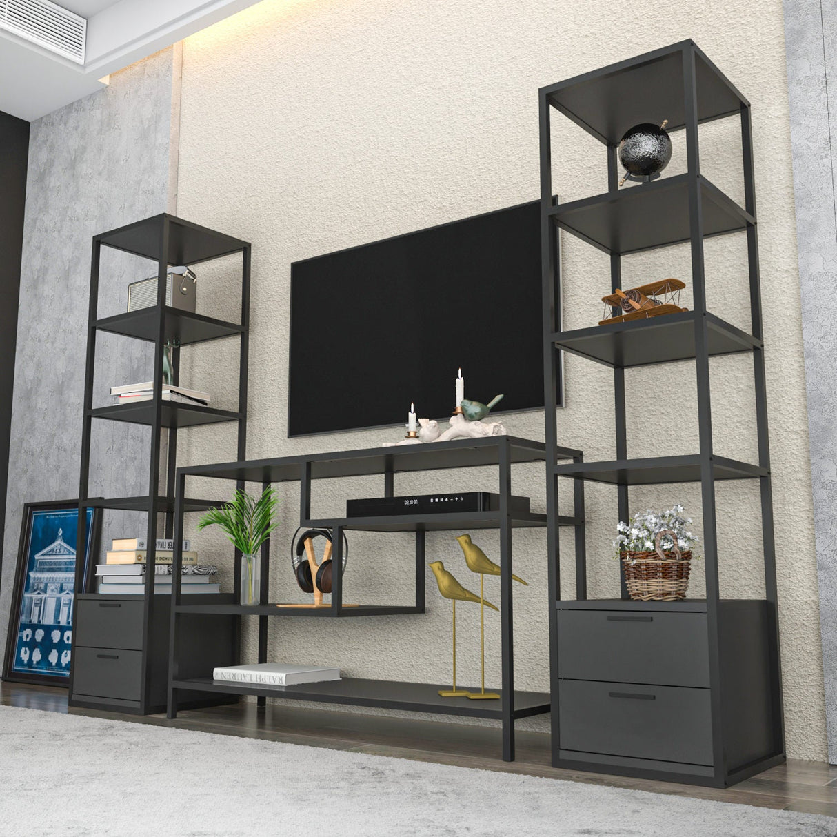 Mobilier Robbins, 198x39 cm - Gri