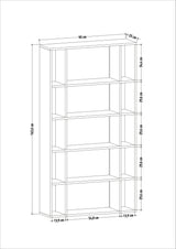 Mobilier Sanborn, Stejar - Alb, 90x25 cm - Alb
