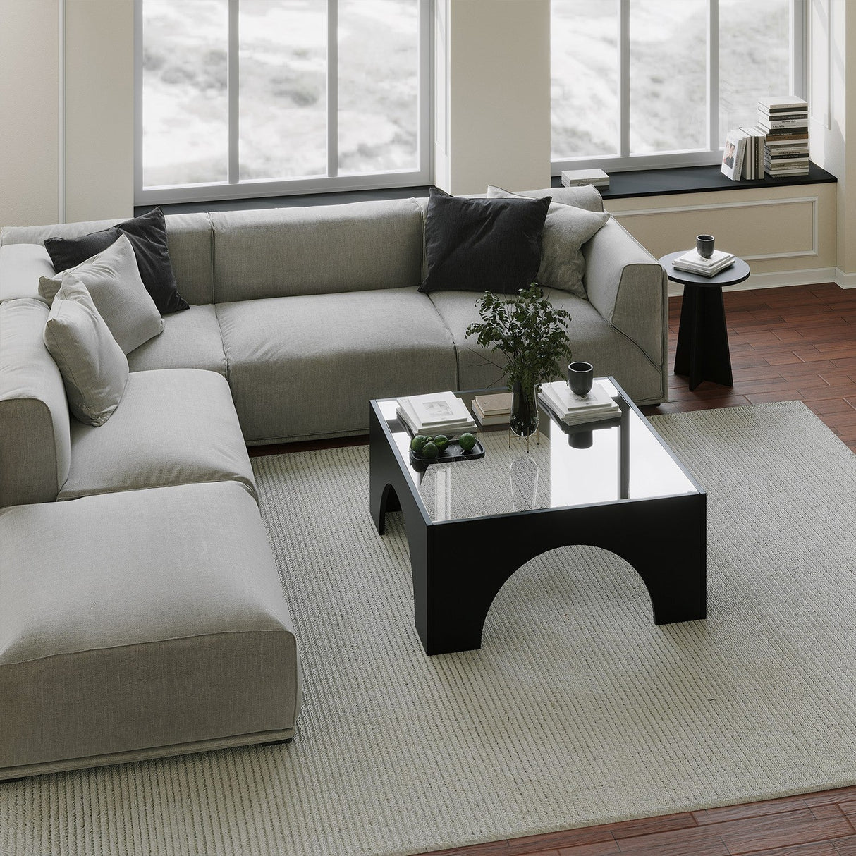 Mobilier Seine, 80x35 cm - Black Transparent