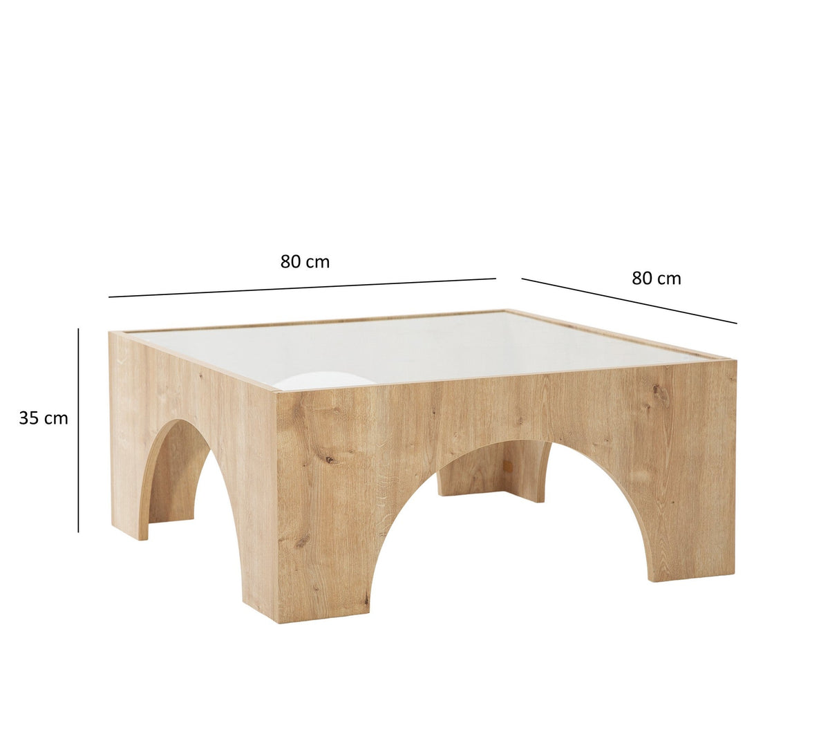 Mobilier Seine, 80x35 cm - Oak Transparent