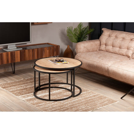 Mobilier Tambur, Alb - Oak Black, 66x66x43 cm
