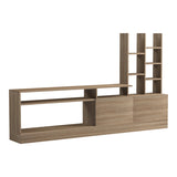 Comoda TV Seruno, Alb - Stejar, 170x25x100 cm - Stejar