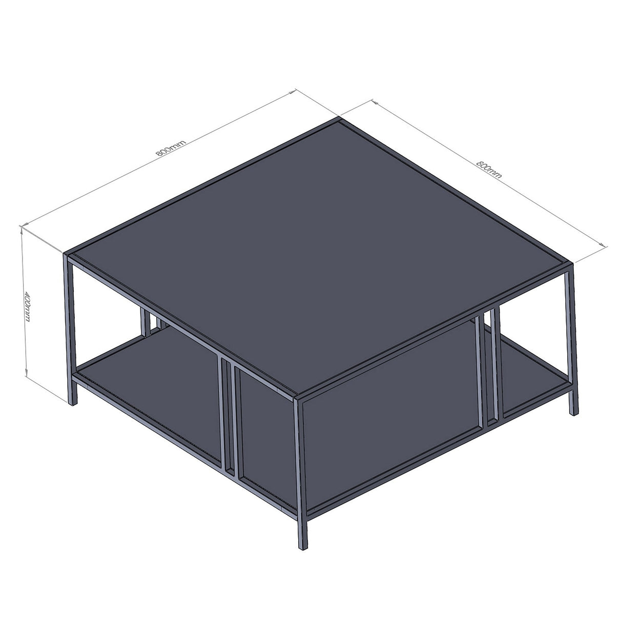 Mobilier Uranüs, 80x80 cm - Negru_706CLN1130