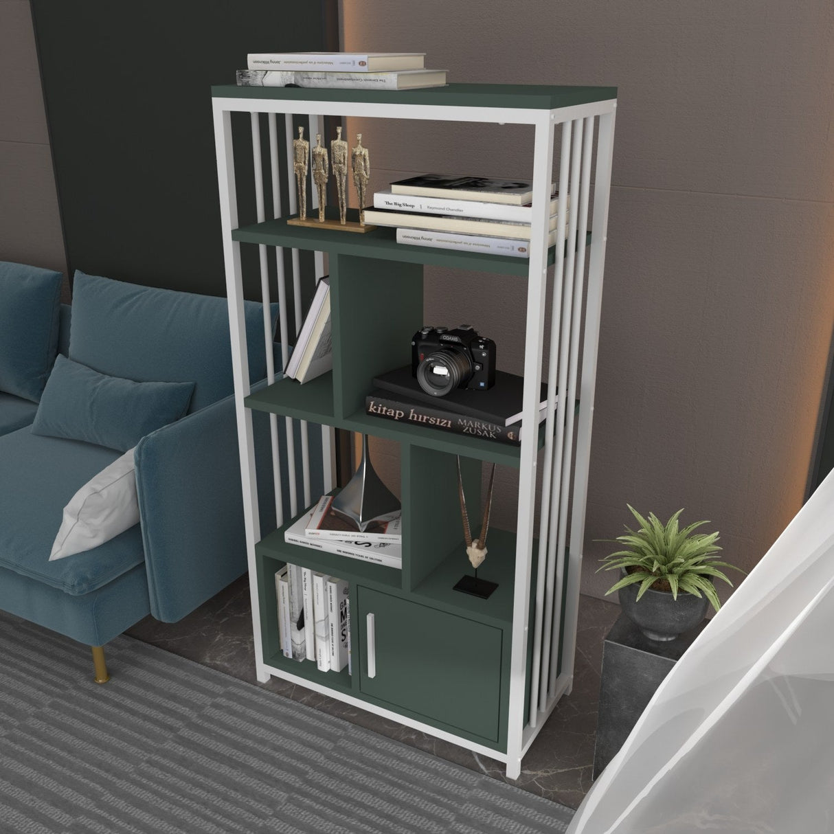 Mobilier Valero, Alb - Negru, 60x30 cm - Alb