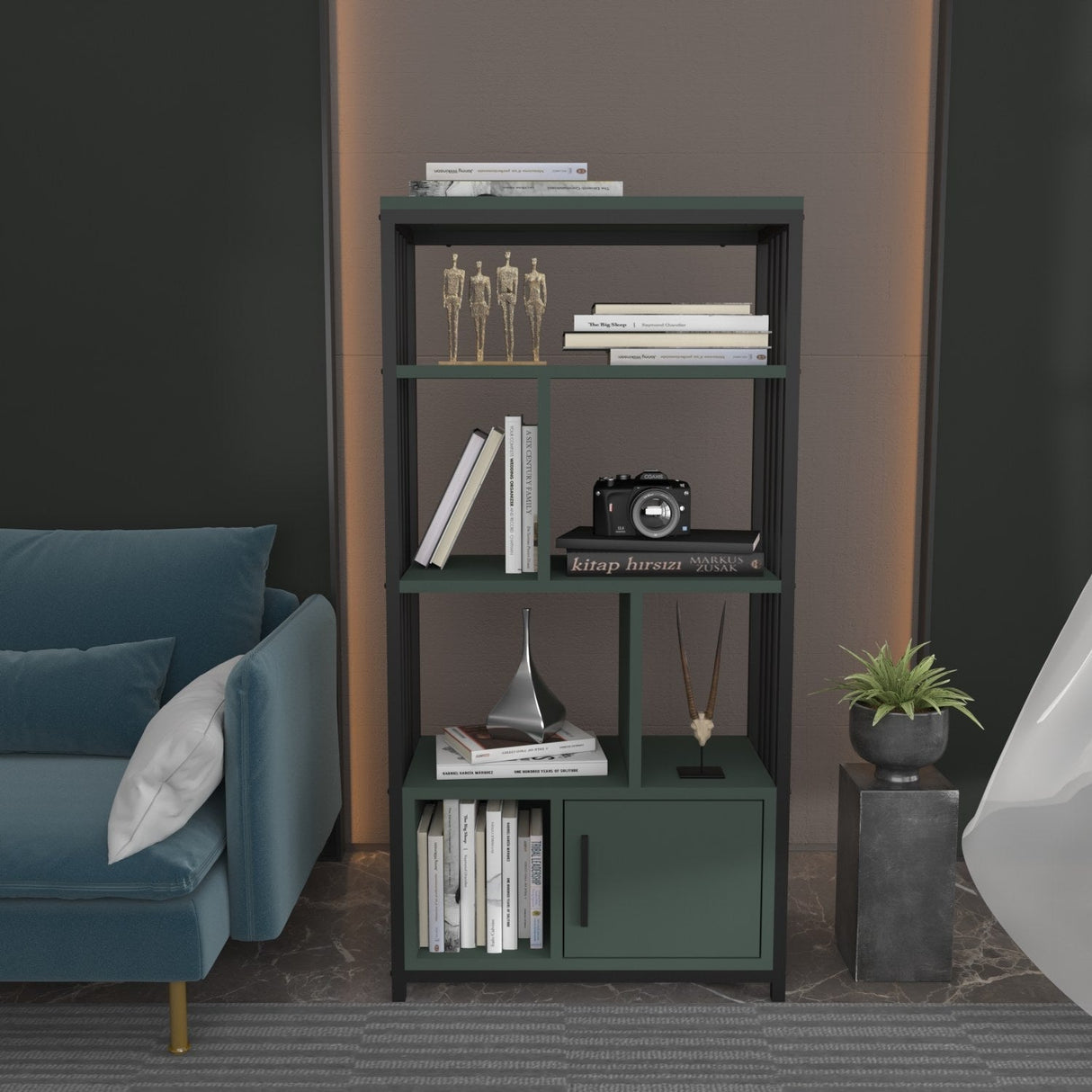 Mobilier Valero, Alb - Negru, 60x30 cm - Mobilier Valero, Alb - Negru, 60x30 cm - 875ZNA4571