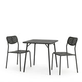 Moraja Deraby I set 3 piese negru metal, 70x70x73 cm