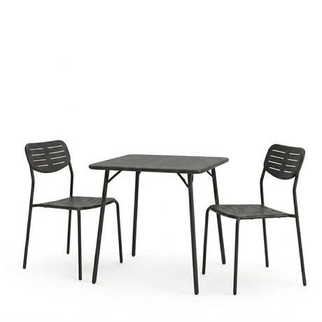 Moraja Deraby I set 3 piese negru metal, 70x70x73 cm