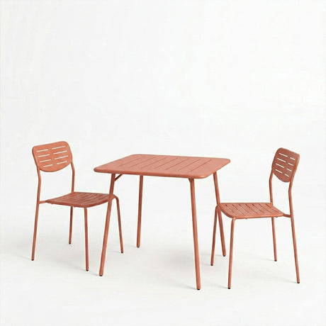 Moraja Deraby I set 3 piese terracotta metal, Teracotă, 70x70x73 cm
