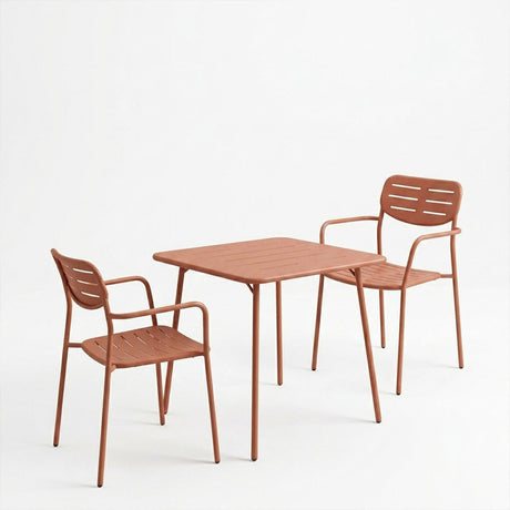 Moraja Deraby set 3 piese terracotta metal, Teracotă, 70x70x73 cm