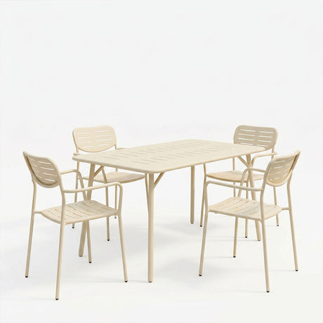 Moraja Deraby set 5 piese crem metal, 140x80x72 cm