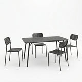 Moraja Deraby Ι set 5 piese negru metal, 140x80x72 cm