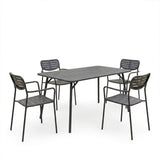 Moraja Deraby set 5 piese negru metal, 140x80x72 cm