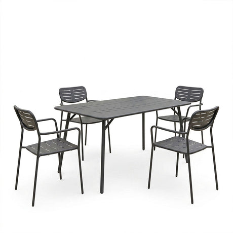 Moraja Deraby set 5 piese negru metal, 140x80x72 cm