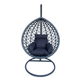 Cuib de leagan Lyere, Metal si ratan PE, 120x108x195 cm - Cuib de leagan Lyere, Metal si ratan PE, 120x108x195 cm - 368-000002