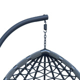 Cuib de leagan Lyere, Metal si ratan PE, 120x108x195 cm - Gri