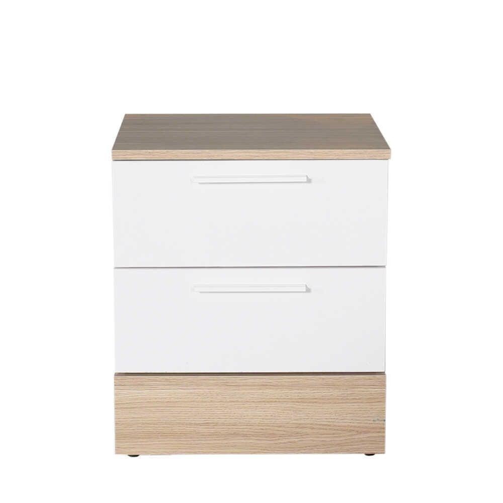 Noptiera KMD-820-MB-1 Home Collection® Base, 2 sertare, Alb, 45x52x40 cm