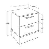 Noptiera KMD-820-MB-1 Home Collection® Base, 2 sertare, Alb, 45x52x40 cm