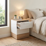 Noptiera KMD-820-MB-1 Home Collection® Base, 2 sertare, Alb, 45x52x40 cm