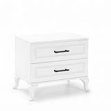 Noptiera KMD-1002-DD-1 Home Collection® Country, 2 sertare, Alb Lake, 51x53x40 cm