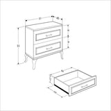 Noptiera KMD-1002-DD-1 Home Collection® Country, 2 sertare, Alb Lake, 51x53x40 cm