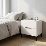 Noptiera KMD-1720-DD-1 Home Collection® Oryana, 2 sertare, Alb - Nuc, 55x59x44 cm - Alb | SKU: KMD-1720-DD-1