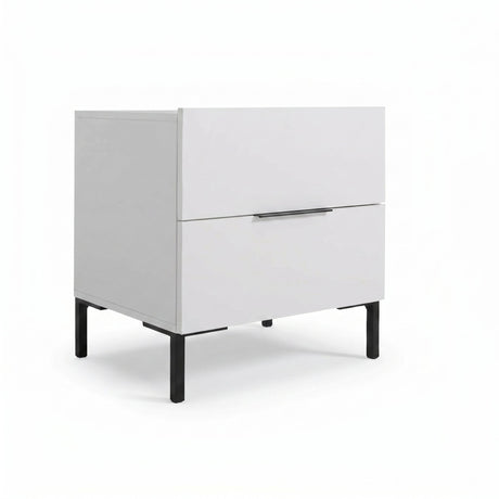 Noptiera KMD-1720-DD-1 Home Collection® Oryana, 2 sertare, Alb - Nuc, 55x59x44 cm