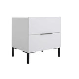 Noptiera KMD-1720-DD-1 Home Collection® Oryana, 2 sertare, Alb - Nuc, 55x59x44 cm - Alb | SKU: KMD-1720-DD-1, KMD-1720-OO-1, KMD-1720-FF-1