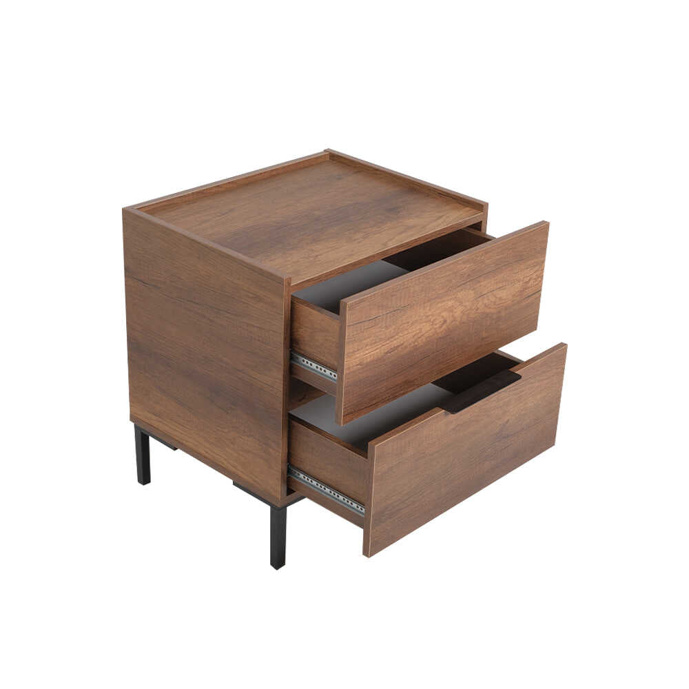 Noptiera KMD-1720-DD-1 Home Collection® Oryana, 2 sertare, Alb - Nuc, 55x59x44 cm - Nuc | SKU: KMD-1720-DD-1, KMD-1720-OO-1, KMD-1720-FF-1