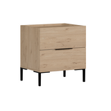 Noptiera KMD-1720-DD-1 Home Collection® Oryana, 2 sertare, Alb - Nuc, 55x59x44 cm - Stejar | SKU: KMD-1720-FF-1