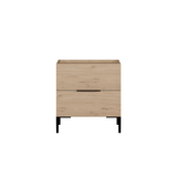 Noptiera KMD-1720-DD-1 Home Collection® Oryana, 2 sertare, Alb - Nuc, 55x59x44 cm - Stejar | SKU: KMD-1720-FF-1