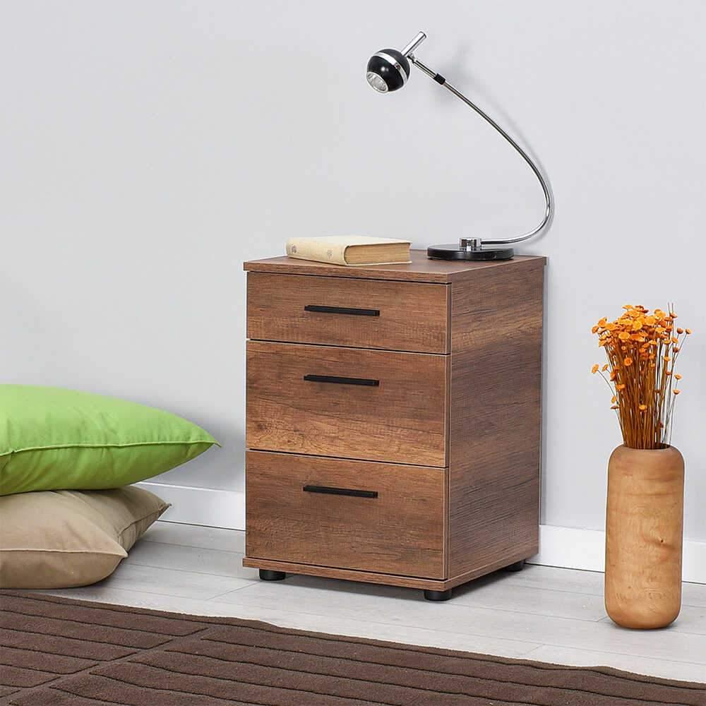 Noptiera KMD-530-BB-1 Home Collection® Trendline, 3 sertare, 40x57x39 cm - Nuc | SKU: KMD-530-BB-1, KMD-530-OO-1, KMD-530-TT-1, KMD-530-SS-1