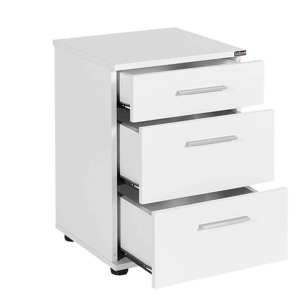 Noptiera KMD-530-BB-1 Home Collection® Trendline, 3 sertare, 40x57x39 cm - Alb | SKU: KMD-530-BB-1, KMD-530-OO-1, KMD-530-TT-1, KMD-530-SS-1
