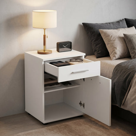 Noptiera KMD-511-BB-1 Home Collection® Trendline, Alb - Maro, 40x57x39 cm