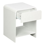 Noptiera cu functie de depozitare Lemperto, Alb, 40x40x53 cm
