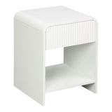 Noptiera cu functie de depozitare Lemperto, Alb, 40x40x53 cm