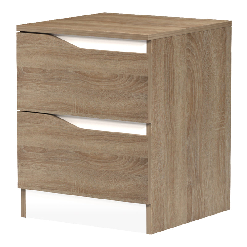 Noptiera Verena, Spatiu de depozitare, 40x40x50 cm - Sonoma-Alb