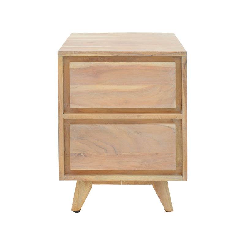 Noptiera Emira, Lemn de salcam, Natural, 40x40x54 cm