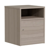 Noptieră Foly cu dulăpior din stejar, gri, 40x40x50 cm - Noptiera Foly cu cabinet din stejar, gri, 40x40x50 cm - 049-000070
