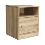 Noptieră Foly cu dulăpior din stejar, gri, 40x40x50 cm - Noptiera Foly cu cabinet din stejar, gri, 40x40x50 cm - 049-000069