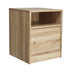 Noptiera Foly cu cabinet din stejar, gri, 40x40x50 cm - 049-000069
