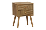 Noptiera Historic cu 2 sertare lemn, Natural, 38x32x54 cm