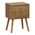 Noptiera Historic cu 2 sertare lemn, Natural, 38x32x54 cm