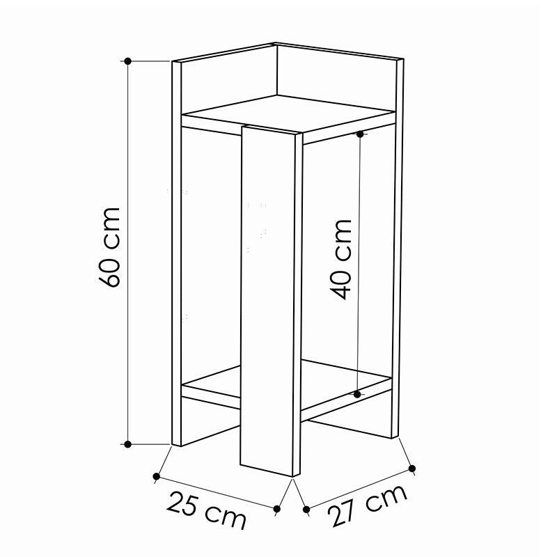 Noptiera Immerse set 2 bucati, 27x25x60 cm - Alb