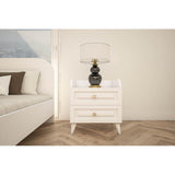 Noptiera Lux Cash cu 2 Sertare, Alb, 45x56x37 cm