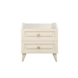 Noptiera Lux Cash cu 2 Sertare, Alb, 45x56x37 cm